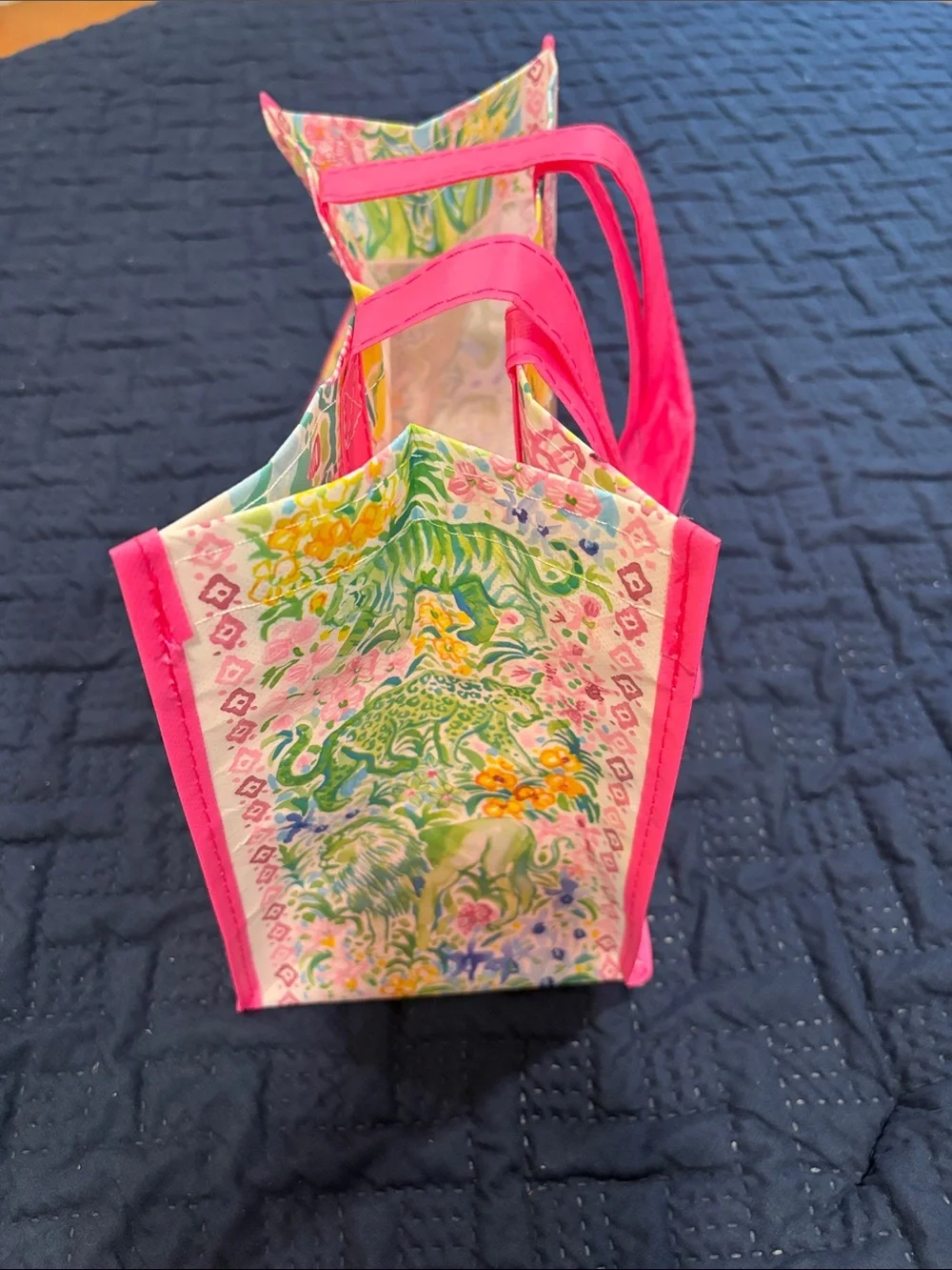 Lilly Pulitzer Pink Floral Tote Shopping Bag